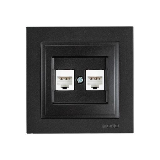 ΠΡΙΖΑ DATA CAT 6 RJ 45 ΔΙΠΛΗ ΜΑΥΡΟ EUROLAMP – 152-10341