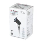 Λάμπα κήπου V-TAC, 35W, IP44, στήριγμα GU10, μαύρο χρώμα, για εξωτερική χρήση, αδιάβροχη κατασκευή.