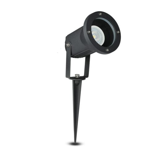 LED Spot φωτιστικό εξωτερικού χώρου, μαύρο χρώμα, βάση γείωσης, για κήπους και διαδρόμους.