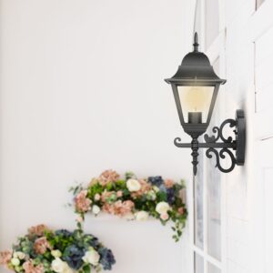 Εξωτερικό φωτιστικό τοίχου μαύρο vintage με διακοσμητικό σχέδιο, κομψό για τον κήπο ή τη βεράντα.