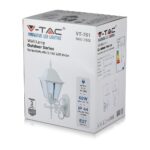 Εξωτερικό φωτιστικό τοίχου V-TAC LED VT-761, λευκό, 60W, IP44, E27 για κήπους και εισόδους.
