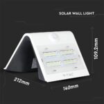 Ηλιακό φωτιστικό τοίχου LED V-TAC, 212x140x109.2mm, ιδανικό για εξωτερικούς χώρους.