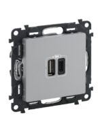 VALENA LIFE ΠΡ 2ΧUSB ΦΟΡΤ A&C 3000MA ALUM LEGRAND – 753306