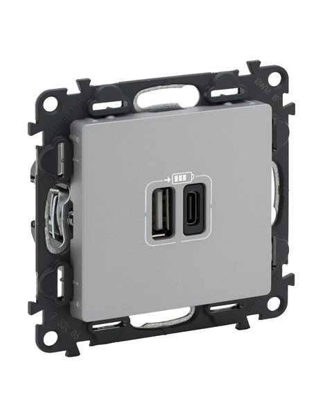 VALENA LIFE ΠΡ 2ΧUSB ΦΟΡΤ A&C 3000MA ALUM LEGRAND – 753306