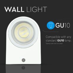 Φωτιστικό Τοίχου GU10 Στρογγυλό V-TAC Λευκό IP44 – 7540