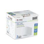 Φωτιστικό Τοίχου GU10 Στρογγυλό V-TAC Λευκό IP44 – 7540