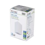 Φωτιστικό Τοίχου 2xGU10 Τετράγωνο V-TAC Λευκό IP44 – 7541