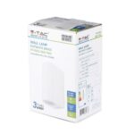 Φωτιστικό Τοίχου 2xGU10 Στρογγυλο V-TAC Λευκό IP44 – 7542