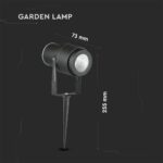 Φωτιστικό Κήπου Καρφί LED 12W Μαύρο V-TAC Αδιάβροχο IP65 Θερμό 3000K – 217544