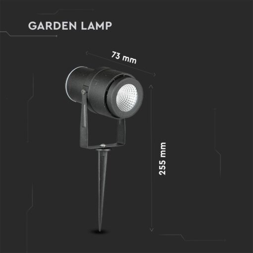 Φωτιστικό Κήπου Καρφί LED 12W Μαύρο V-TAC Αδιάβροχο IP65 Θερμό 3000K – 217544