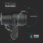 Φωτιστικό Κήπου Καρφί LED 12W Μαύρο V-TAC Αδιάβροχο IP65 Θερμό 3000K – 217544