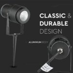 Φωτιστικό Κήπου Καρφί LED 12W Μαύρο V-TAC Αδιάβροχο IP65 Θερμό 3000K – 217544