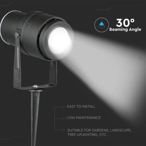 Φωτιστικό Κήπου Καρφί LED 12W Μαύρο V-TAC Αδιάβροχο IP65 Πράσινο – 7546