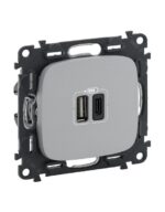 VALENA ALLURE ΠΡ 2ΧUSB ΦΟΡΤ A&C 3000MA ALUM LEGRAND – 754967