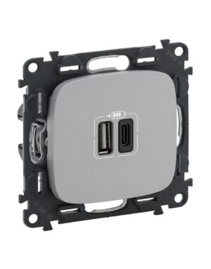 VALENA ALLURE ΠΡ 2ΧUSB ΦΟΡΤ A&C 3000MA ALUM LEGRAND – 754967
