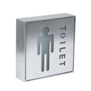 GloboStar® SENSATI 75654 Φωτιστικό Τοίχου Ένδειξης TOILET MAN LED 1W AC 220-240V IP20 – Σώμα Αλουμινίου – Μ11 x Π11 x Υ3cm – Μπλε