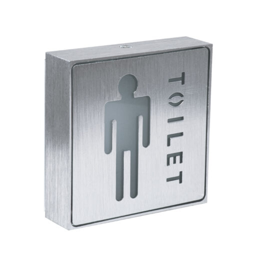 GloboStar® SENSATI 75654 Φωτιστικό Τοίχου Ένδειξης TOILET MAN LED 1W AC 220-240V IP20 – Σώμα Αλουμινίου – Μ11 x Π11 x Υ3cm – Μπλε