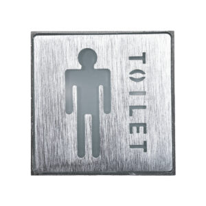 GloboStar® SENSATI 75654 Φωτιστικό Τοίχου Ένδειξης TOILET MAN LED 1W AC 220-240V IP20 – Σώμα Αλουμινίου – Μ11 x Π11 x Υ3cm – Μπλε