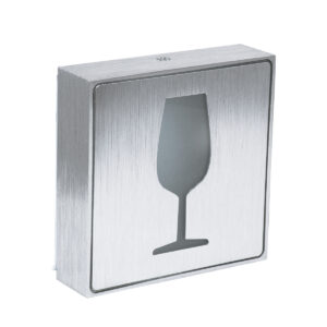 GloboStar® SENSATI 75662 Φωτιστικό Τοίχου Ένδειξης GLASS OF WINE LED 1W AC 220-240V IP20 – Σώμα Αλουμινίου – Μ11 x Π11 x Υ3cm – Πορτοκαλί