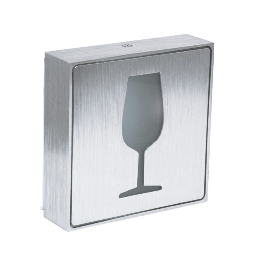 GloboStar® SENSATI 75662 Φωτιστικό Τοίχου Ένδειξης GLASS OF WINE LED 1W AC 220-240V IP20 – Σώμα Αλουμινίου – Μ11 x Π11 x Υ3cm – Πορτοκαλί