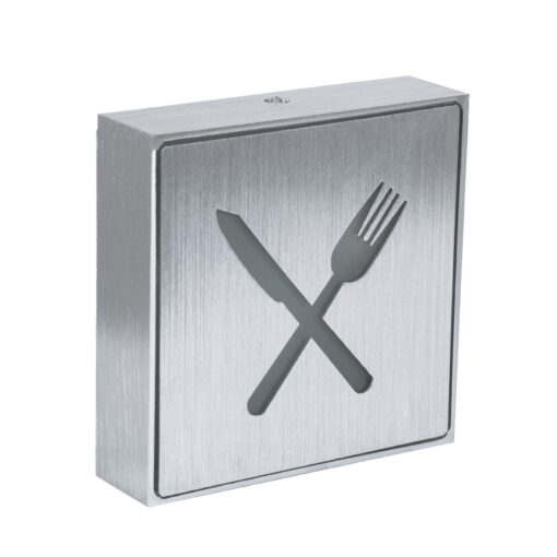 GloboStar® SENSATI 75660 Φωτιστικό Τοίχου Ένδειξης RESTAURANT FORK & KNIFE LED 1W AC 220-240V IP20 – Σώμα Αλουμινίου – Μ11 x Π11 x Υ3cm – Πορτοκαλί