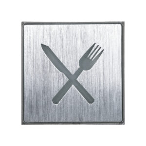 GloboStar® SENSATI 75660 Φωτιστικό Τοίχου Ένδειξης RESTAURANT FORK & KNIFE LED 1W AC 220-240V IP20 – Σώμα Αλουμινίου – Μ11 x Π11 x Υ3cm – Πορτοκαλί