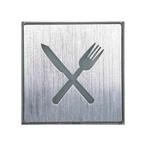 GloboStar® SENSATI 75660 Φωτιστικό Τοίχου Ένδειξης RESTAURANT FORK & KNIFE LED 1W AC 220-240V IP20 – Σώμα Αλουμινίου – Μ11 x Π11 x Υ3cm – Πορτοκαλί