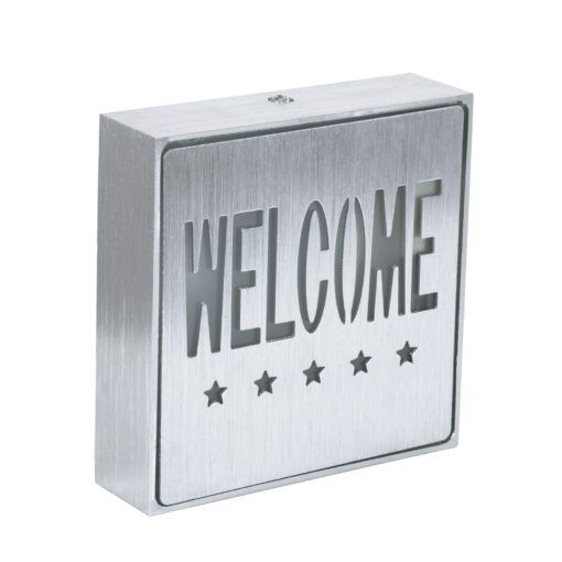 GloboStar® SENSATI 75658 Φωτιστικό Τοίχου Ένδειξης WELCOME 5 STARS LED 1W AC 220-240V IP20 – Σώμα Αλουμινίου – Μ11 x Π11 x Υ3cm – Πράσινο