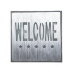 GloboStar® SENSATI 75658 Φωτιστικό Τοίχου Ένδειξης WELCOME 5 STARS LED 1W AC 220-240V IP20 – Σώμα Αλουμινίου – Μ11 x Π11 x Υ3cm – Πράσινο