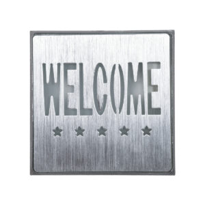 GloboStar® SENSATI 75658 Φωτιστικό Τοίχου Ένδειξης WELCOME 5 STARS LED 1W AC 220-240V IP20 – Σώμα Αλουμινίου – Μ11 x Π11 x Υ3cm – Πράσινο