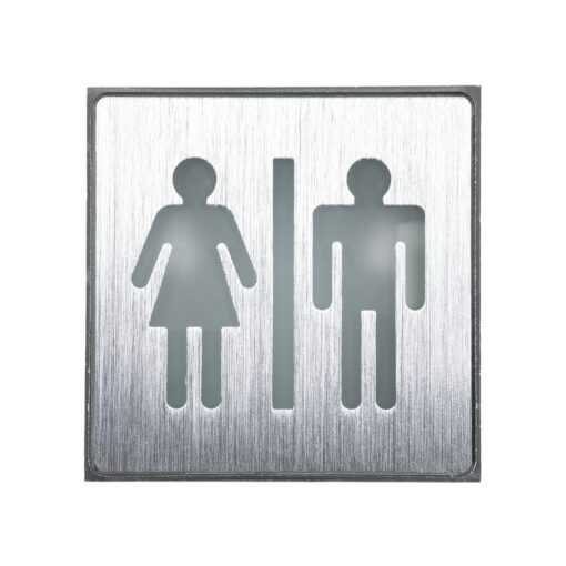 GloboStar® SENSATI 75656 Φωτιστικό Τοίχου Ένδειξης WC MAN & WOMAN LED 1W AC 220-240V IP20 – Σώμα Αλουμινίου – Μ11 x Π11 x Υ3cm – Πράσινο