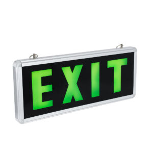 GloboStar® 75663 Κρεμαστό Φωτιστικό Ένδειξης EXIT LED 1W AC 220-240V Μονής Όψης με Επαναφορτιζόμενη Μπαταρία 350mAh – 120 Λεπτά Αυτονομία – IP20 – Σώμα Αλουμινίου – Μ35 x Π14 x Υ3.3cm – Πράσινο