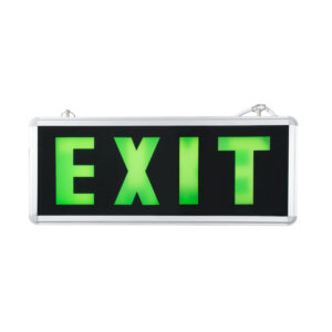 GloboStar® 75663 Κρεμαστό Φωτιστικό Ένδειξης EXIT LED 1W AC 220-240V Μονής Όψης με Επαναφορτιζόμενη Μπαταρία 350mAh – 120 Λεπτά Αυτονομία – IP20 – Σώμα Αλουμινίου – Μ35 x Π14 x Υ3.3cm – Πράσινο