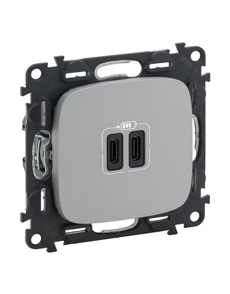 VALENA ALLURE ΠΡ 2ΧUSB ΦΟΡΤ ΤΥΠ C 3000MA ALUM LEGRAND – 755347