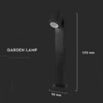 Σποτ Κολωνάκι Κηπού 1xGU10 Μαύρο Αλουμίνιο 120cm IP44 V-TAC – 7554