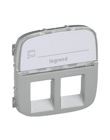 VALENA ALLURE ΠΛΑΚ 2XRJ45 ΕΤΙΚ ALUM LEGRAND – 755487