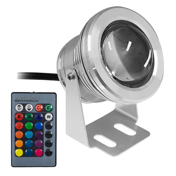 GloboStar® 75592 Προβολέας LED Κήπου 10W 12V 500lm 35° Αδιάβροχο IP68 με Ασύρματο Χειριστήριο RGB