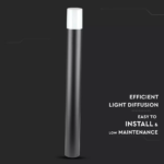 Επιδαπέδιο φωτιστικό κήπου GU10 IP54 Aluminum + PC με Μαύρο σώμα κυκλικό 80cm V-TAC – 7568
