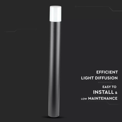 Επιδαπέδιο φωτιστικό κήπου GU10 IP54 Aluminum + PC με Μαύρο σώμα κυκλικό 80cm V-TAC – 7568