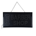 GloboStar® 75693 Φωτιστικό Ταμπέλα Φωτεινή Επιγραφή LED Σήμανσης BARBER SHOP 3W AC 230V με Διακόπτη On/Off Κόκκινο – Μπλε – Λευκό