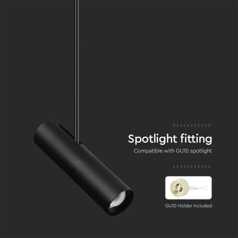 Φωτιστικό Οροφής GU10 V-TAC Μαύρο Ρυθμιζόμενο – 7573