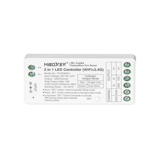 ΑΣΥΡΜΑΤΟ RF Wifi CONTROLLER DIMMER 12A DC 12V/122W 24V/288W EUROLAMP – 145-71404