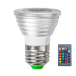 GloboStar® 76066 Σποτ LED E27 MR16 3W 200lm 90° AC 220-240V IP20 Φ5 x Υ8.5cm – Εναλλαγή Φωτισμού μέσω Τηλεχειριστηρίου RGB – Dimmable – 2 Χρόνια Εγγύηση
