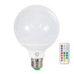 GloboStar® 76071 Λάμπα LED E27 G95 Γλόμπος 12W 780lm 260° AC 220-240V IP20 Φ9.5 x Υ14cm – Εναλλαγή Φωτισμού μέσω Τηλεχειριστηρίου – Πολύχρωμο RGB+WW – 2 Years Warranty