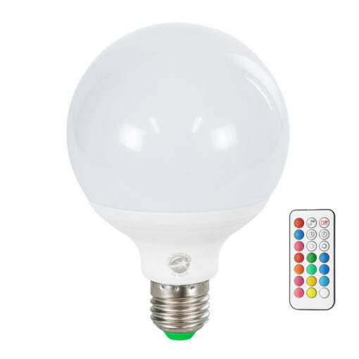 GloboStar® 76071 Λάμπα LED E27 G95 Γλόμπος 12W 780lm 260° AC 220-240V IP20 Φ9.5 x Υ14cm – Εναλλαγή Φωτισμού μέσω Τηλεχειριστηρίου – Πολύχρωμο RGB+WW – 2 Years Warranty