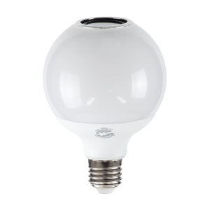 GloboStar® 76072 Λάμπα LED E27 G95 Γλόμπος 12W 780lm 260° με Ενσωματωμένο Bluetooth Ηχείο 3W AC 220-240V IP20 Φ9.5 x Υ13.5cm – Εναλλαγή Φωτισμού μέσω Τηλεχειριστηρίου & Μέσω Smart Home Εφαρμογής HappyLighting APP – Πολύχρωμο RGBW – 2 Years Warranty