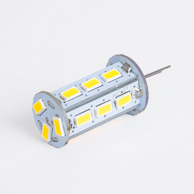 GloboStar® 76133 Λάμπα LED G4 SMD 5630 5W 600lm 320° DC 12-24V IP20 Φ1.8 x Υ4.3cm Ψυχρό Λευκό 6000K Dimmable – 2 Χρόνια Εγγύηση