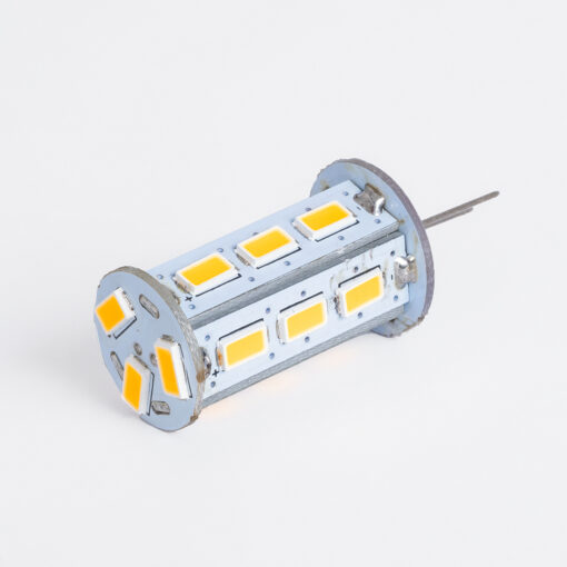 GloboStar® 76134 Λάμπα LED G4 SMD 5630 5W 550lm 320° DC 12-24V IP20 Φ1.8 x Υ4.3cm Θερμό Λευκό 2700K Dimmable – 2 Χρόνια Εγγύηση