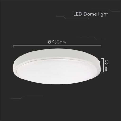 Πλαφονιέρα Οροφής Στρογγυλή Φ250 LED 18W 6500K IP44 V-TAC Samsung Λευκή – 76171-24