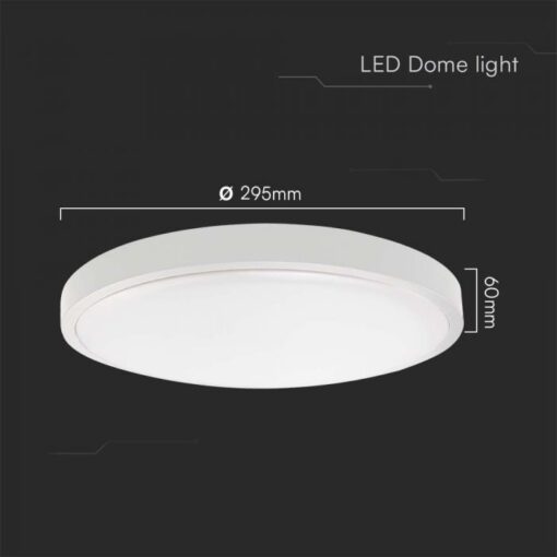 24W LED Πλαφονιέρα Στρογγυλή Φ30cm Λευκή SAMSUNG Chip 2500lm 3000K IP44 V-TAC – 76181-24